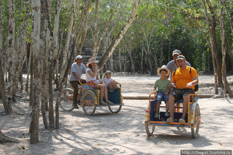 По территории Кобы развозят велорикши Коба, Мексика