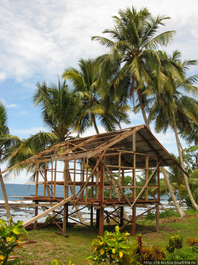 Строим деревянный каркас, потом можно досками, можно циновками, можно соломой облепляем Папуа-Новая Гвинея