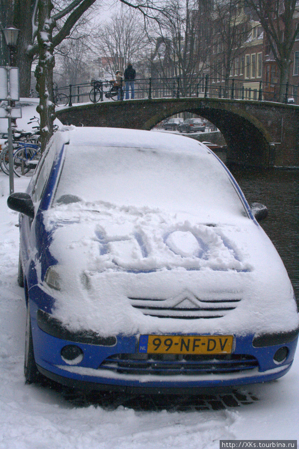 После снегопада в Амстердаме Амстердам, Нидерланды