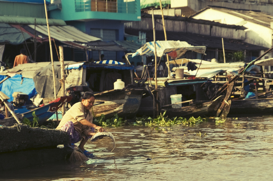 Плавучий рынок Дельта реки Меконг, Вьетнам