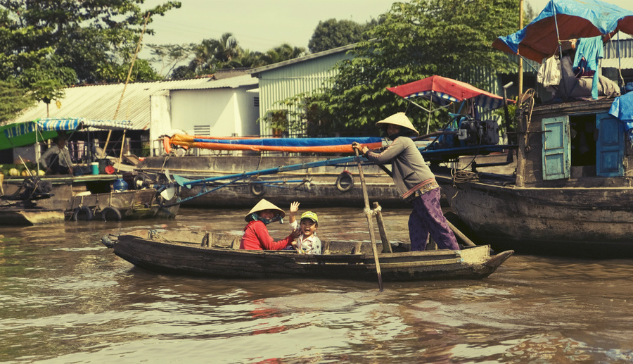 Плавучий рынок Дельта реки Меконг, Вьетнам