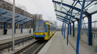 вагон Киевского скоростного трамвая на станции «Политехническая»