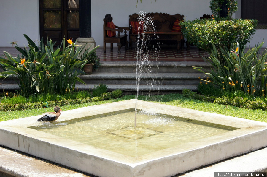 Фонтан во внутреннем дворе Антигуа, Гватемала