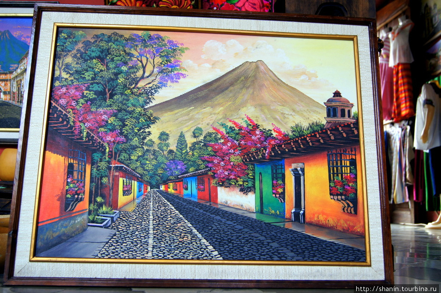 Сувенирный рынок у церкви Ла Мерсед Антигуа, Гватемала