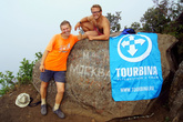 Валерий Шанин и Саша Перов с Турбиной — на вершине вулкана Сан Педро