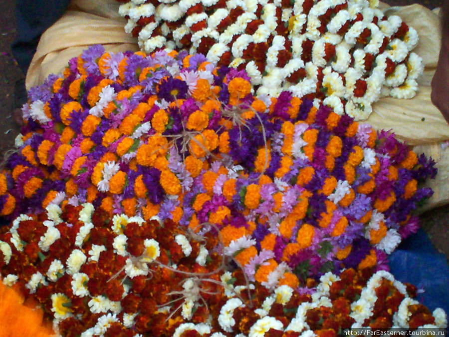Цветочный рынок и мост Хаура (Рабиндра Сету) Калькутта, Индия
