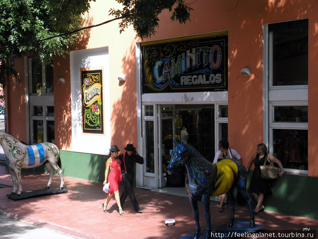 Танго на улицах La Boca Буэнос-Айрес, Аргентина