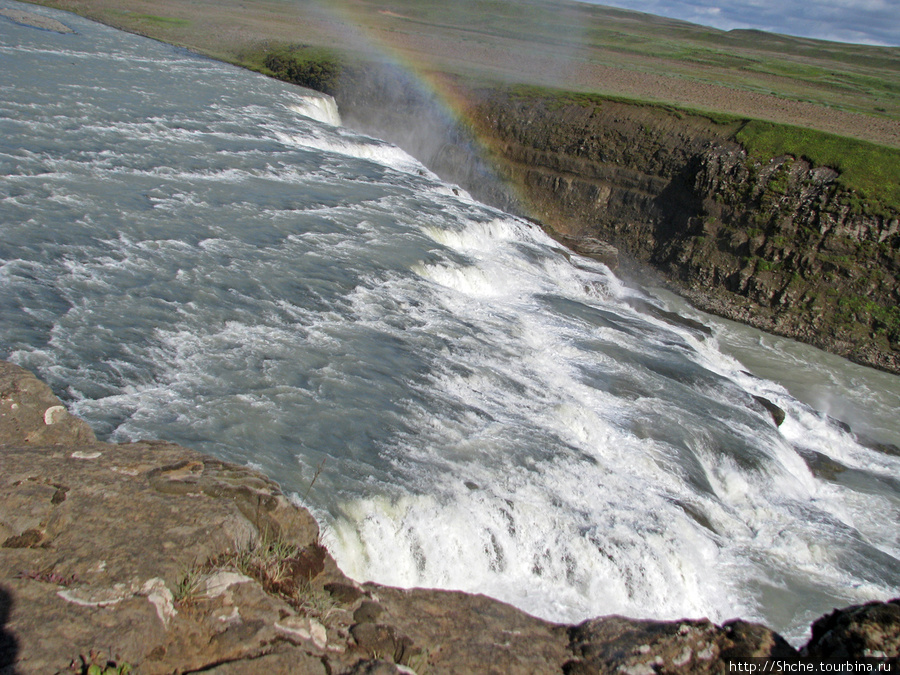 начало водопада Галлфосс водопад, Исландия