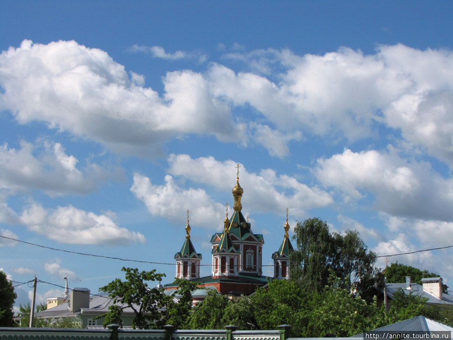 Купола Брусенского монастыря с ул. Лазарева. Коломна, Россия