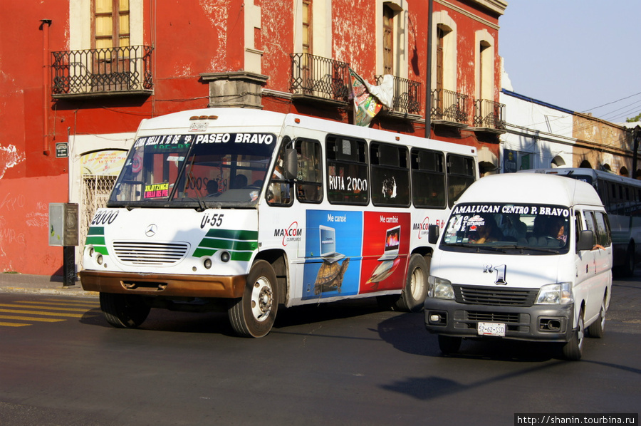 Городской автобус и городская маршрутка Пуэбла, Мексика