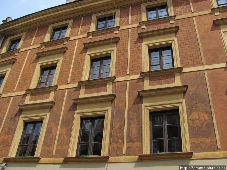 Фасады домов в Старом городе Варшава, Польша