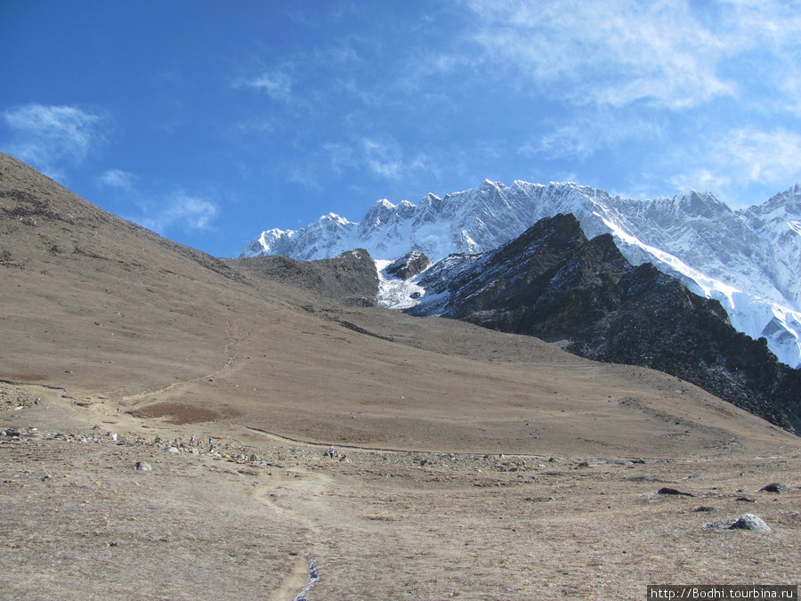 Подъем на Чукхунг-Ри (5535 метров). Впереди — гребень Нупцзе Чукунг, Непал