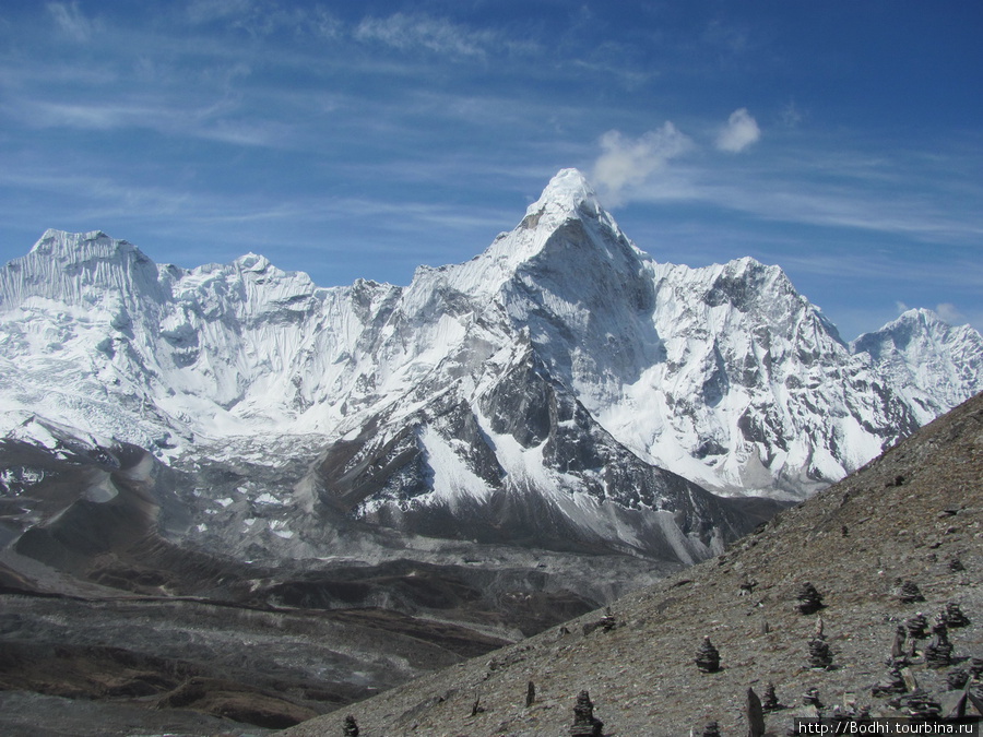 Вид на Ама-Даблам с перевала перед Чукхунг-Ри Чукунг, Непал