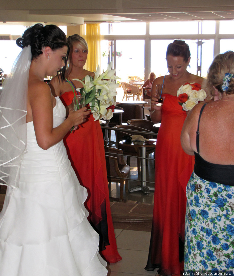 невеста с подружками в томном ожидании жениха разминаются коктейлем Протарас, Кипр