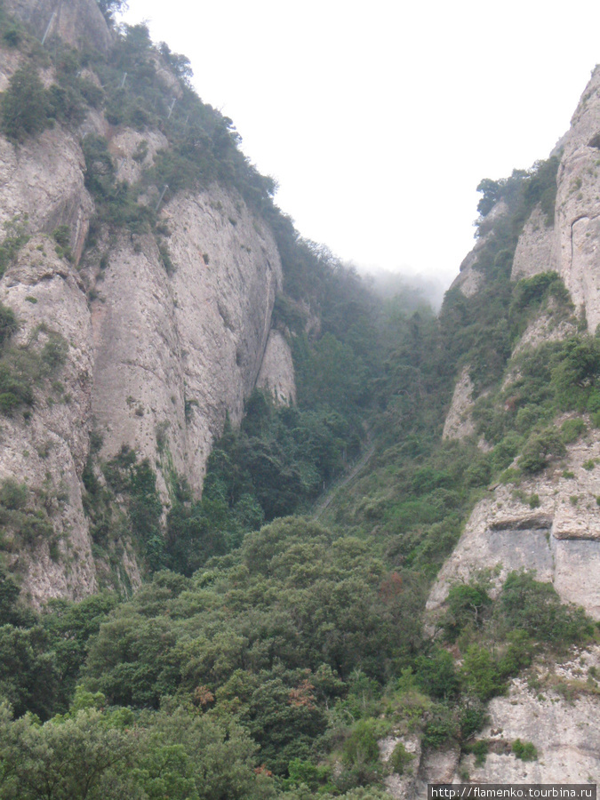 Montserrat-распиленная гора.Действующий мужской монастырь Монастырь Монтсеррат, Испания