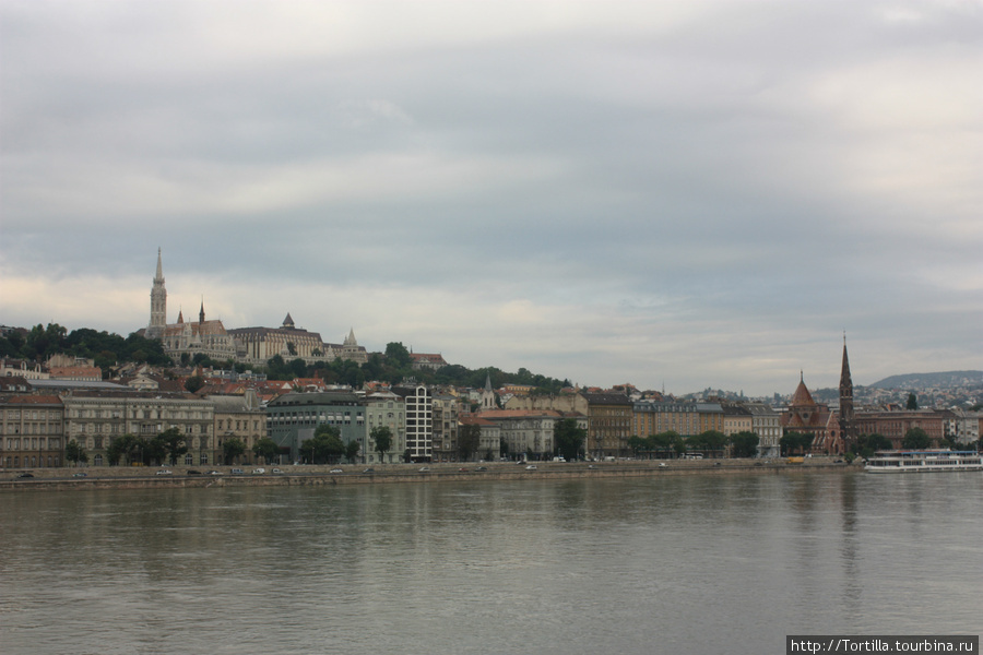 Вид на Будайский холм с моста Сечени Будапешт, Венгрия